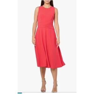 Eliza J Modest Sleeveless Spring Sheath Dress Poppy Red 16